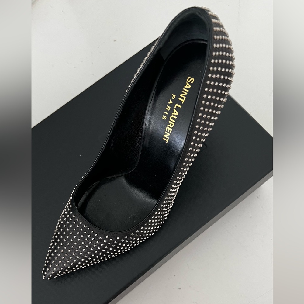 Saint Laurent Black Studded Heels